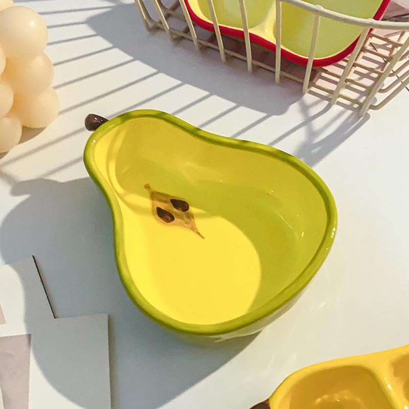 Cute Fruit Shaped Ceramic Plate Home Dining Table Fun Snack Plate Dish Sauce Seasoning Snack Plate Kitchen Accessories