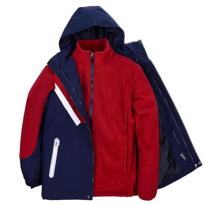 Detachable 3-in-1 Children s Uniform: Breathable Fleece, Windproof Jacket, Mountaineering Print. 190