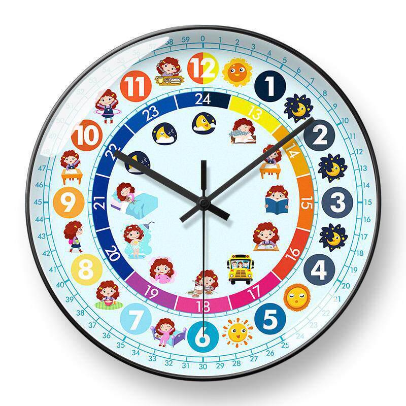 Kids' Educational Cartoon Wall Clock for Learning Time - Silent Clock for Children's Bedroom and School
