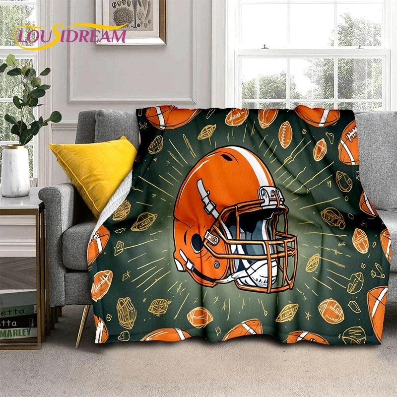 Rugby Field Rugby 2025 Style New American Football Cartoon Soft Blanket,Soft Throw Blanket for Home Bedroom Bed Sofa Travel Kids