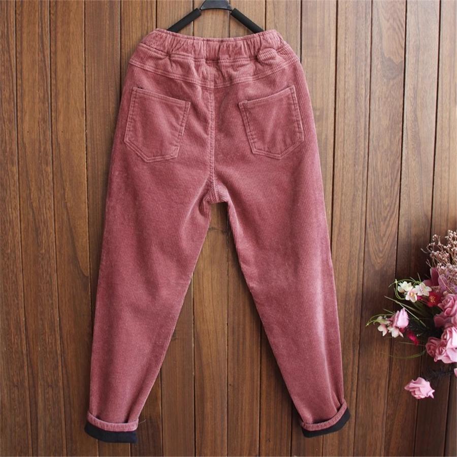 Winter Verdicken Baggy Haremshose Damen Hohe Taille Lässig Warm Samtgefüttert Hose Pantalones Schnee Kleidung Kord Ankle-length Spodnie