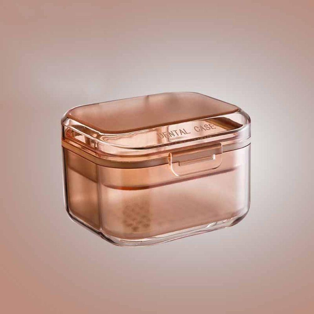 Transparent Denture Storage Case Draining Dental Braces Container  Orthodontic Retainer