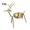 Vintage Style Candle Ornament Deer Shape Holder, Metal Tealight Stand for Dining Table Wedding Elegant Animal Shaped Centerpiece, Decorative