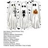 6 Sheets Halloween Large Ghosts Window Clings Spooky Bat Black Cat Pumpkin Stickers Double Sided PVC Decals for Home Party Store Glass Decoration