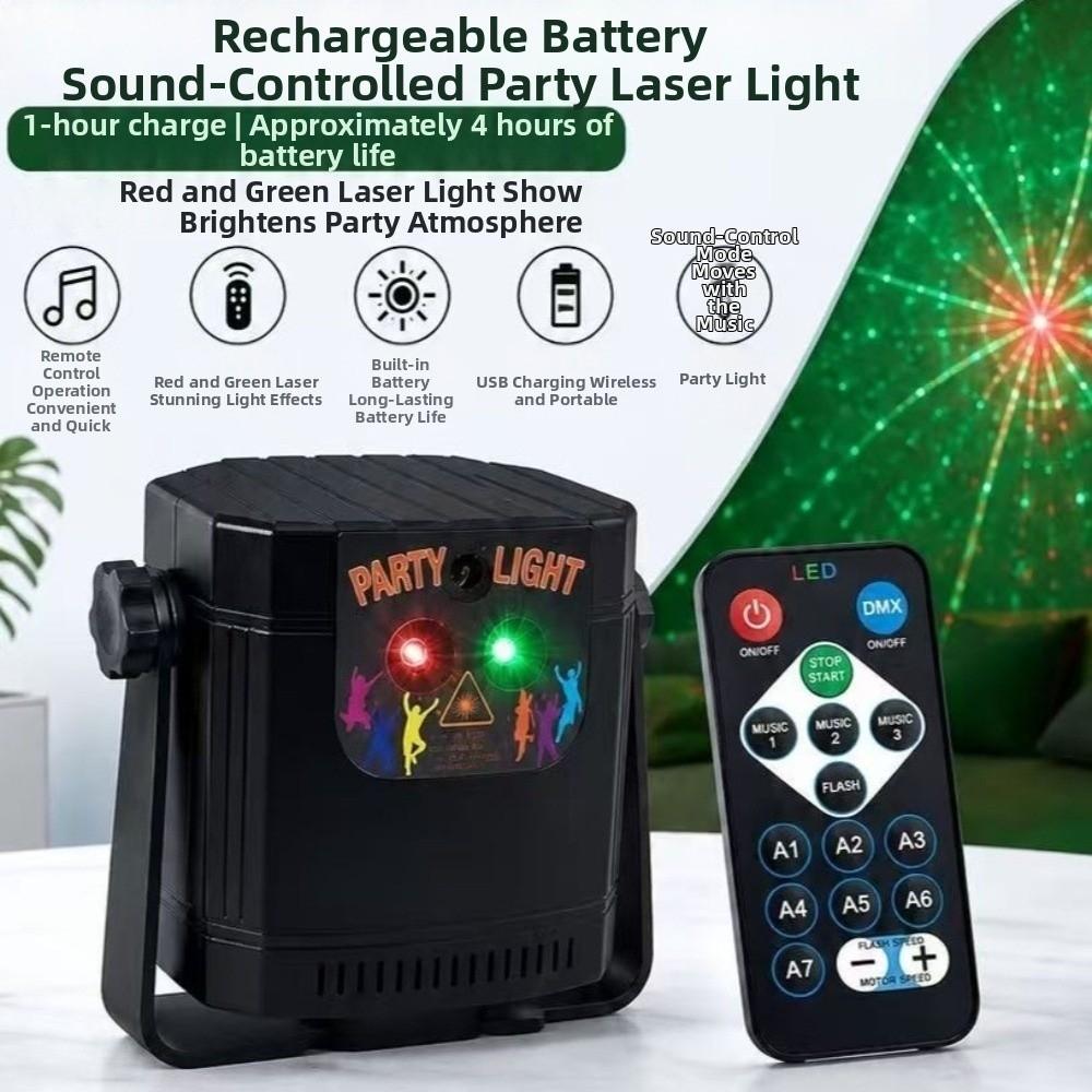 68 Pattern Stage Effect Light Sound Control Mini Beam Light Holiday Projection Lamp  Kids Birthday