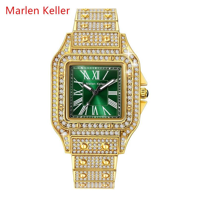 Dámské hodinky Módní Luxusní Křemenné Náramkové Hodinky pro Dámu Ciferník s Diamanty Hodiny z Nerezové Oceli