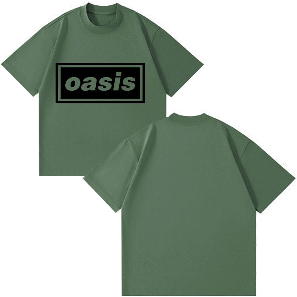 Rock Band O-Oasis Logo Print Vintage Men Women Clothes for Teens  Fashion Clothing Oversized Cotton Oversized Style T-shirts