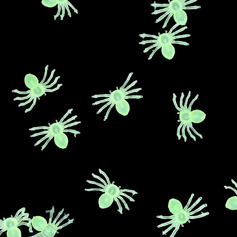 50/100pcs Halloween Black Spiders Small Luminous Plastic Spider Halloween Party Home Decoration Tricky Prank Toy Haunted House