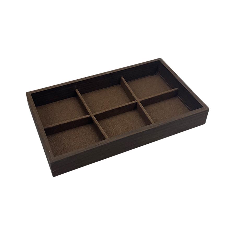 1 szt., Pudełko na biżuterię wzorzyste orzech, Taca na biżuterię, Odpowiednie do przechowywania naszyjników, pierścionków, kolczyków i kolczyków wkręcanych