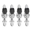 4 Pcs Crystal Handle with Plate European Style Modern Simple Pulls Handles for Drawer Dreser Cabinets