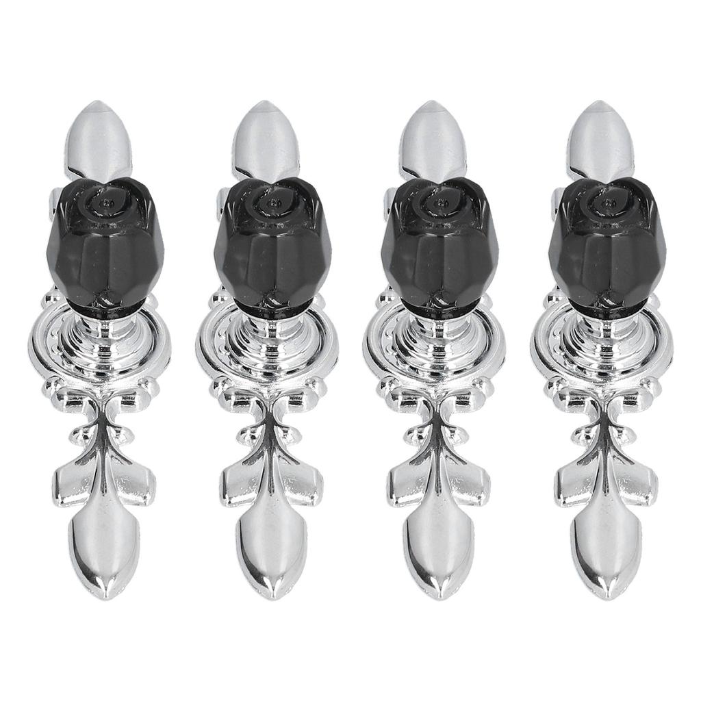 4 Pcs Crystal Handle with Plate European Style Modern Simple Pulls Handles for Drawer Dreser Cabinets