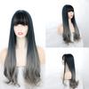 Female Long Hair Big Wavy Bangs Synthetic Hair Daily Wear