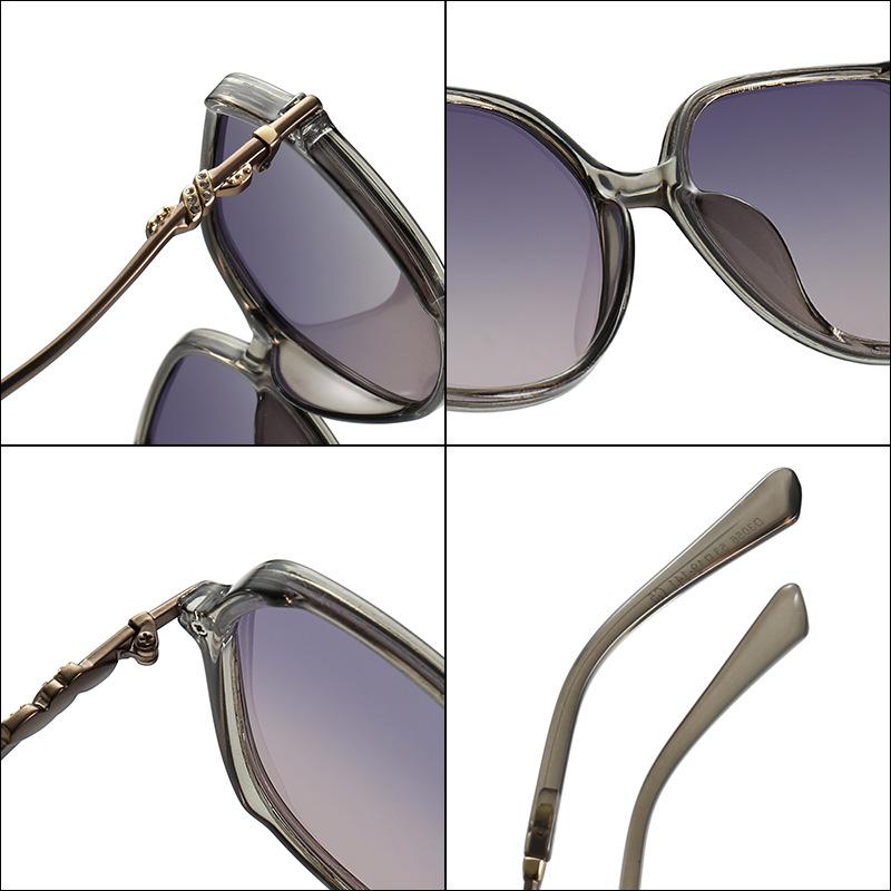 Elegant High-End Polarized Metal Frame Granny Glasses Sunglasses