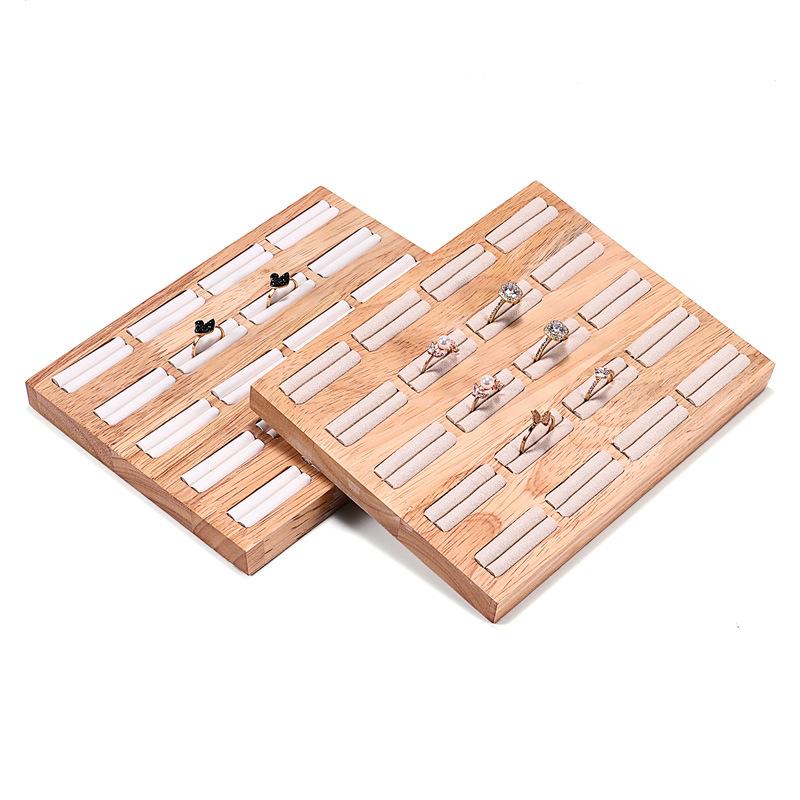 Solid Wood Jewelry Display Tray Ring Earrings Plate Earing Card Jewelry Counter Display Props Rack  Jewelry Boxes and Packaging