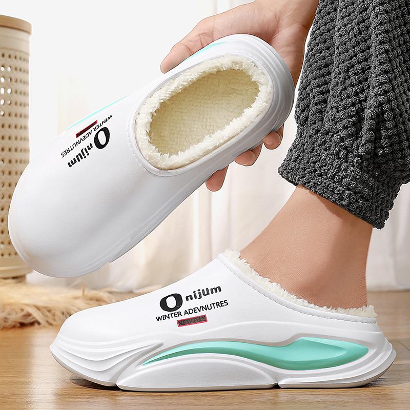 Neue Winter Herren Warme Hausschuhe Baumwollhausschuhe Outdoor Indoor Baumwollschuhe Wasserdicht Herren Bequeme Zuhause Schlafzimmer Plüschhausschuhe