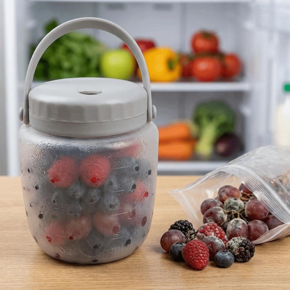 Leak-Proof Silicone Food Storage Containers Large Caliber Heat Resistant Food Airtight Bags with Handle Beverage Juice Cup