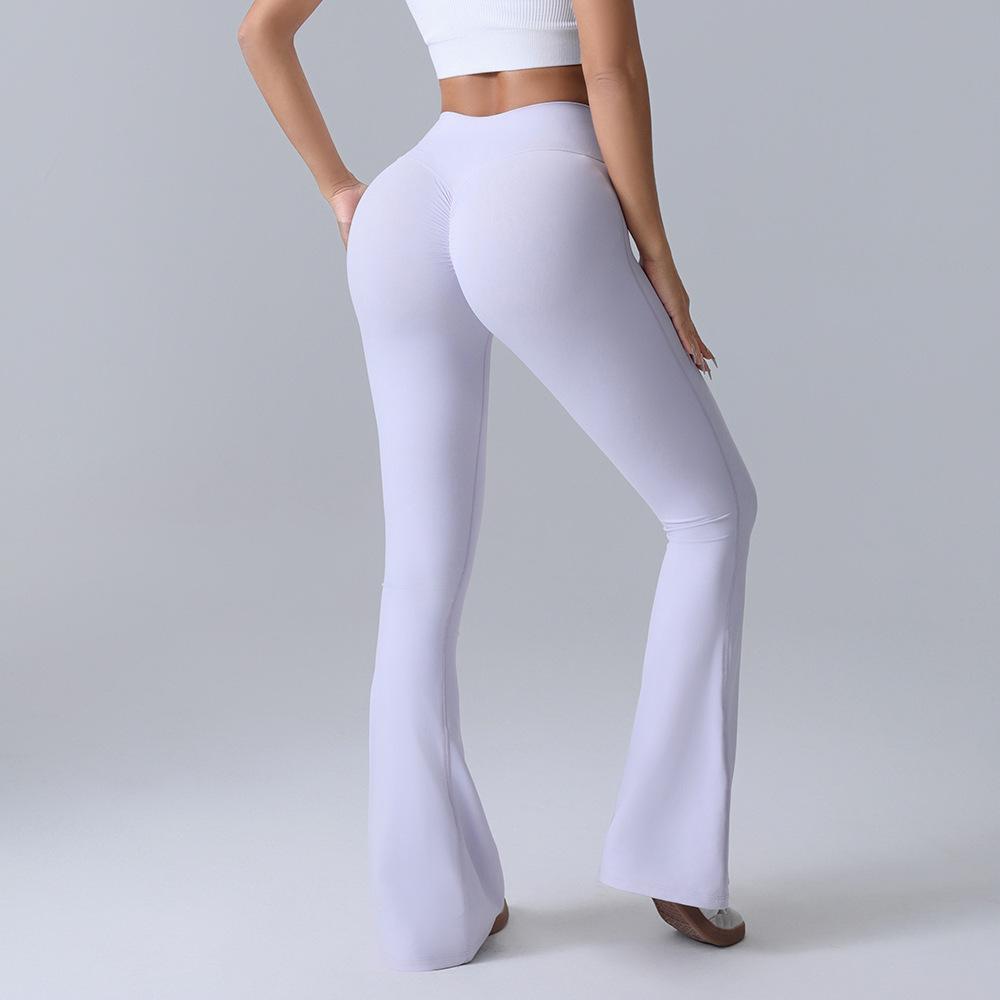 "Women's High-Waist Quick-Dry Yoga Flared Pants with Hip-Lifting Design"