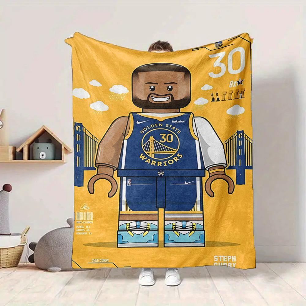 1pc Golden State Warriors Flannel Blanket, Soft Skin Friendly with Digital Printing, Various Sizes Available for Family, Friends, Birthday