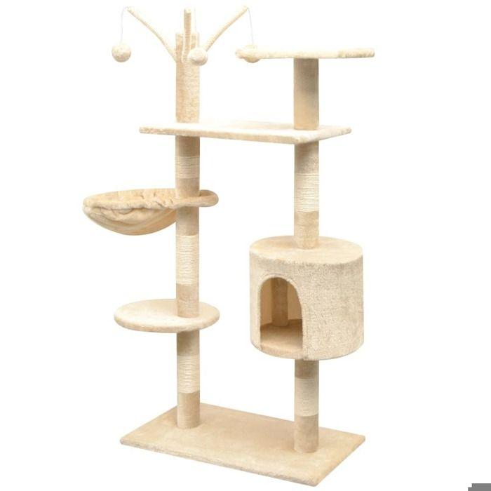 Arbre à chat - vidaXL - 125 cm - Griffoirs en sisal - Beige - Montage facile