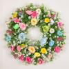Plastic Easter Decoration Wreath Simulated Plant Lifelike Easter Egg Wreath Faux Flowers Handmade Spring Floral Wreath