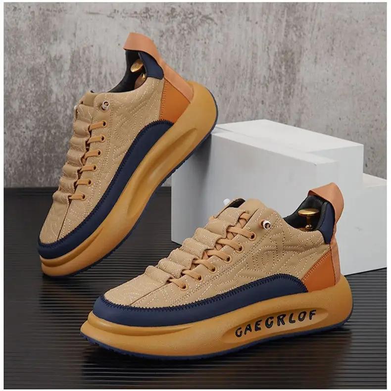 

Men s Low Top Leather Sneakers - Fashionable Running & Casual Lace - Up Shoes 39