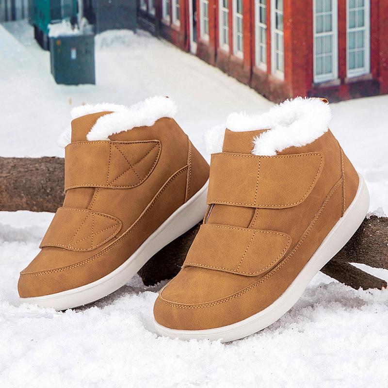 Snow boots parents winter new light Velcro velvet warm autumn and winter cotton shoes outdoor walking couple
