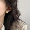 Fashion Textured Heart Earrings Irregular Crinkled Design Stud Earrings Jewelry For Women Party And Daily Outfit Matching