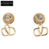 ZW2J0H29YCW V Logo Rhinestone Earring goldUsed