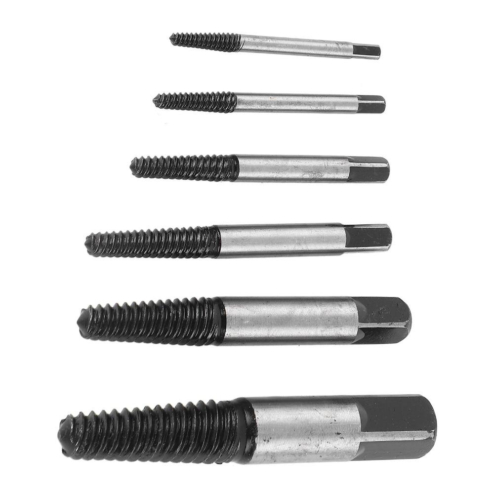 6 Pcs Steel Screw Remover Black Bolt Extractor Easy Screw Extractor Automotive