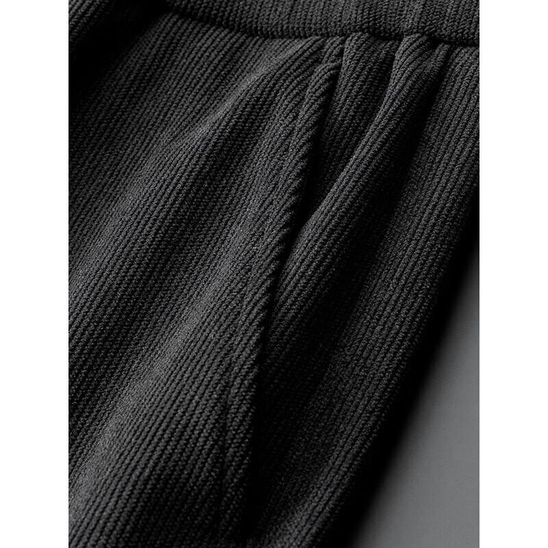 ROMON Men's Fleece-Lined Corduroy Straight-Fit Casual Pants