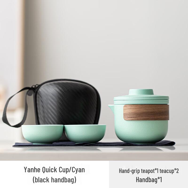 Minimalist Longquan Celadon Portable Travel Tea Set