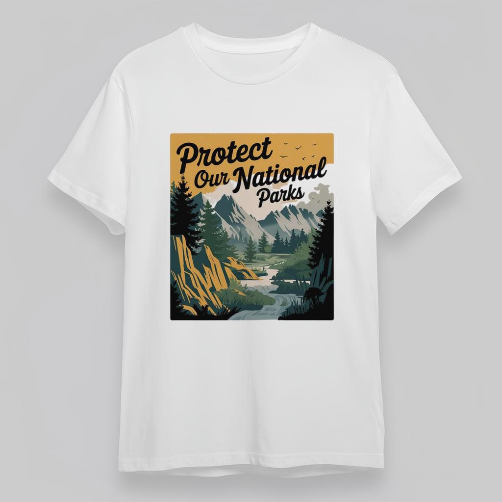 Women's Plus Size Classic T Shirt Mens Womens Tees Top Protect Our Parks Mountain River Graphic Tee