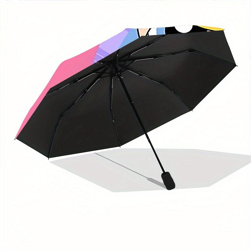 Powerpuff Girls Automatic Folding Windproof Umbrella with Sturdy Iron Frame, Portable Compact Travel Umbrella All-Season Use Parties 0807066