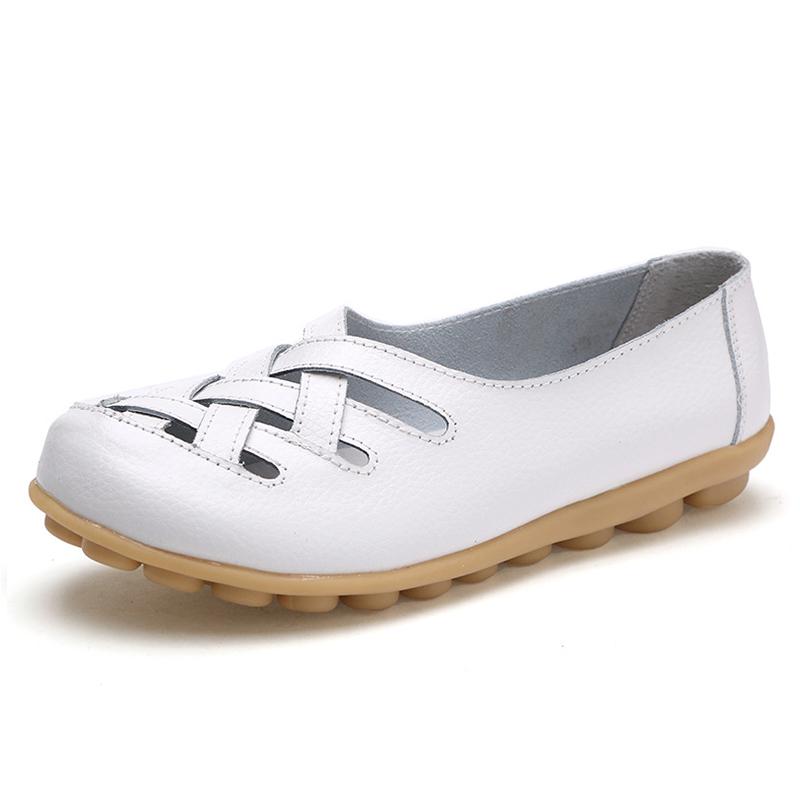 Genuine Leather Shoes For Women Soft Their Flat Shoes Women Footwear Nurse Loafers Women Casual Shoes Leather Flats Luxury