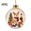 Regalos Únicos de Intercambio Navideño Adorno de Historia Brillante Mini Escena Festiva en Bola con Luz LED Cálida Recuerdos Decoración Colgante de Acrílico Transparente 3D