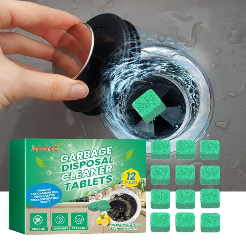 Garbage Disposal Cleaner Tablets Convenient Household Cleaning Solution 12pcs Cleaning Sheets Trash Disposers
