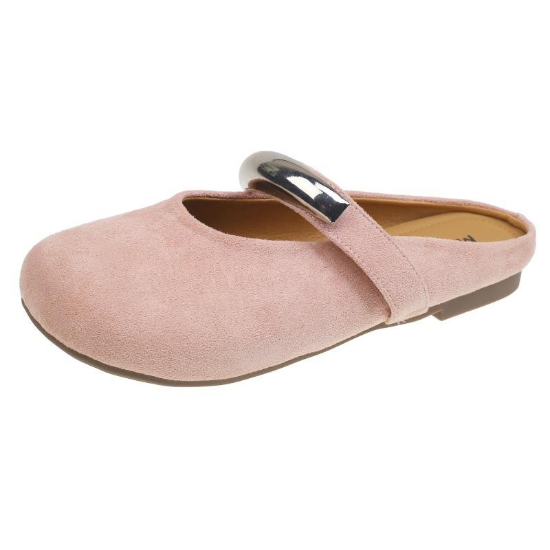 

Туфли Boken полутапочки женские летние 2025 новая мода плоские Мэри Джейн ленивая сумка голова наружу Мэри обувь 40 розовый