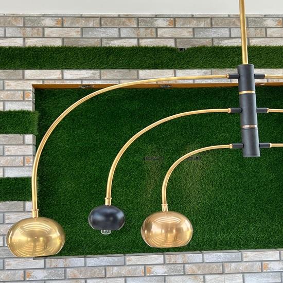 6-Light Adjustable Arm Chandelier Design In Raw Brass Elegant Rotating Ceiling Light Fixture for Living Room Kitchen