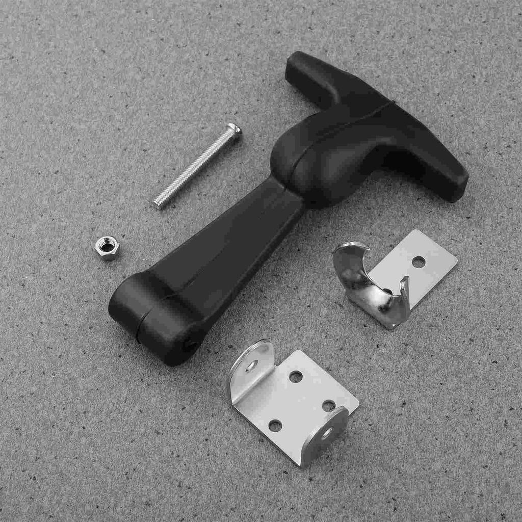 2 Stück T-Griff Riegel Haken Gebogener T-Griff Edelstahl Gummi Riegel Ziehwerkzeug Werkzeugkasten Kühlbox Türfang Haken Haubenbeschläge LKW