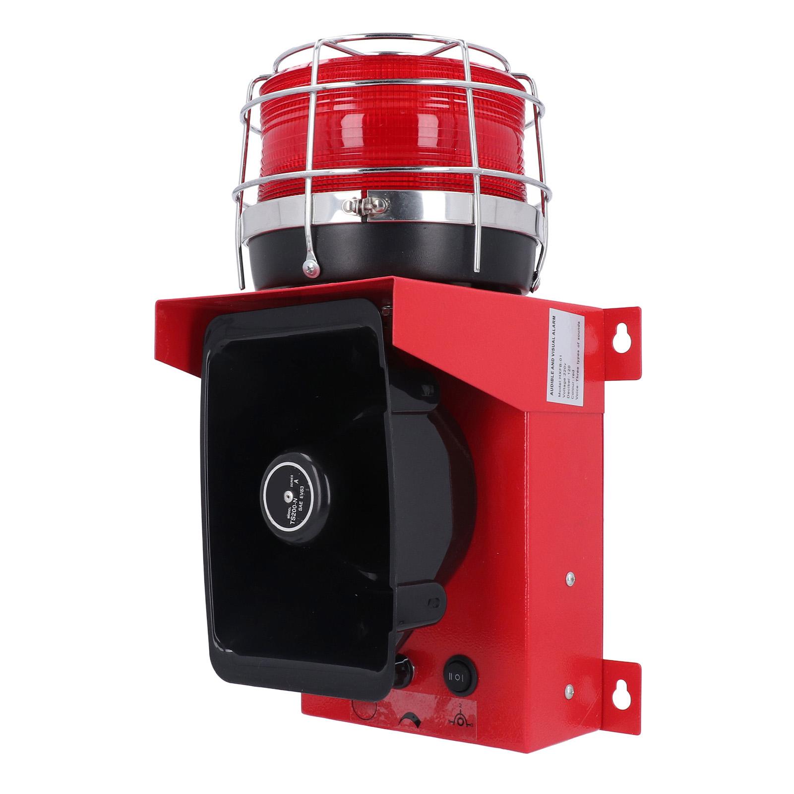 

Промышленный звуковой и световой оповещатель Водонепроницаемые светодиодные бусины 120 дБ Регулировка громкости Звуковой визуальный гудок