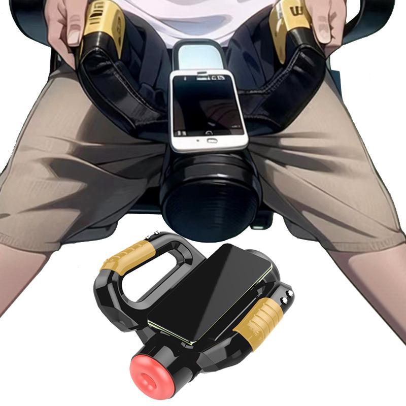 18+ Adult Products Electric Telescopic Masturbation Device Male Stroker Rotating Thrusting Double Side Handle With Phone Holder