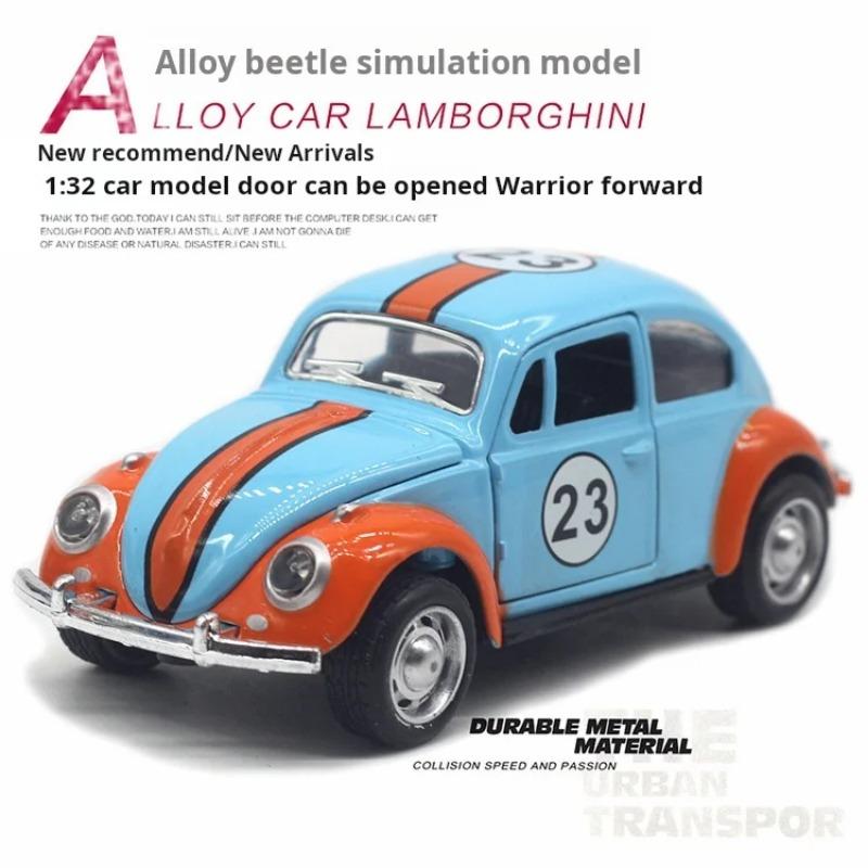 1/32 Scale Alloy Car Model Beetle Painted Racing Car Classical Car Model Rebound Door Opening Car Model For Children's Gifts