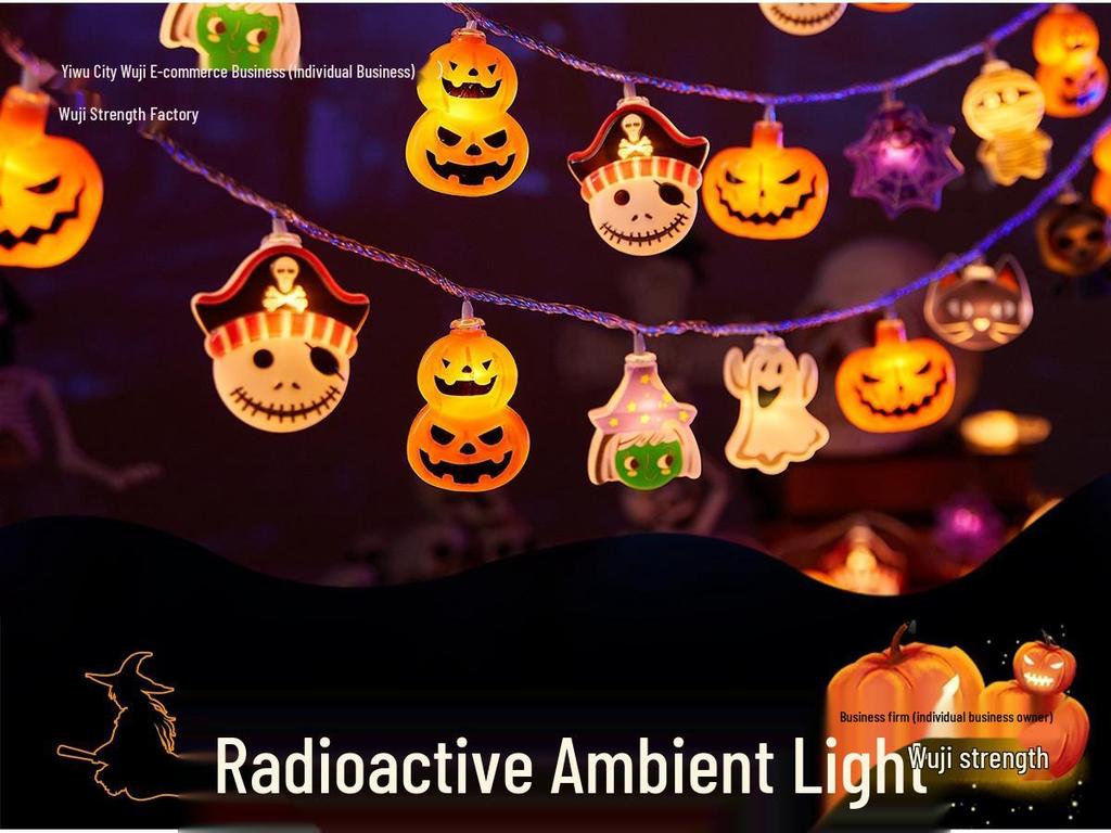 Light-Up Pumpkin String Lights for Halloween Decor and Party Ambiance