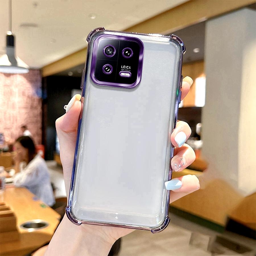 Airbag Shookproof Lens Case For Xiaomi Mi 11 Lite 5G 11i 12 12X 13 Pro 14 14T 15 Ultra 12T 13T 15T Plating Silicone Clear Cover