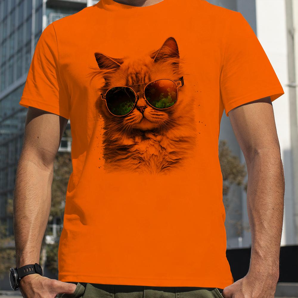 

Sunglasses cat Cool Cats print T-Shirt Summer Men Street Hip Hop Punk Style Boy Loose Oversized Casual Fashion Tees 4XL