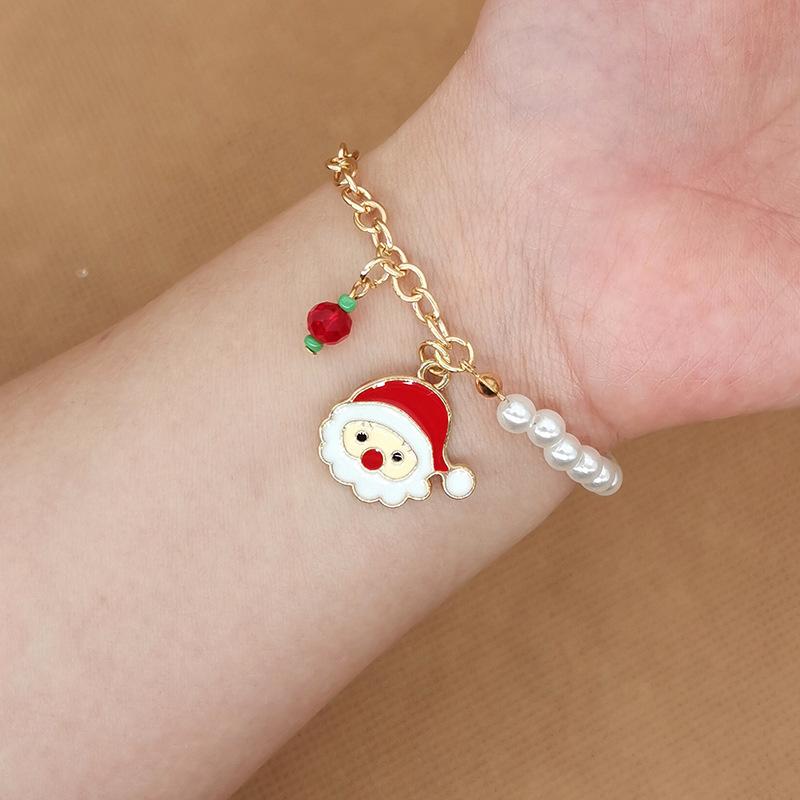 Snowman Christmas Bracelet Bell Christmas Christmas Tree Old Man Elk Snowflake Jewelry Alloy