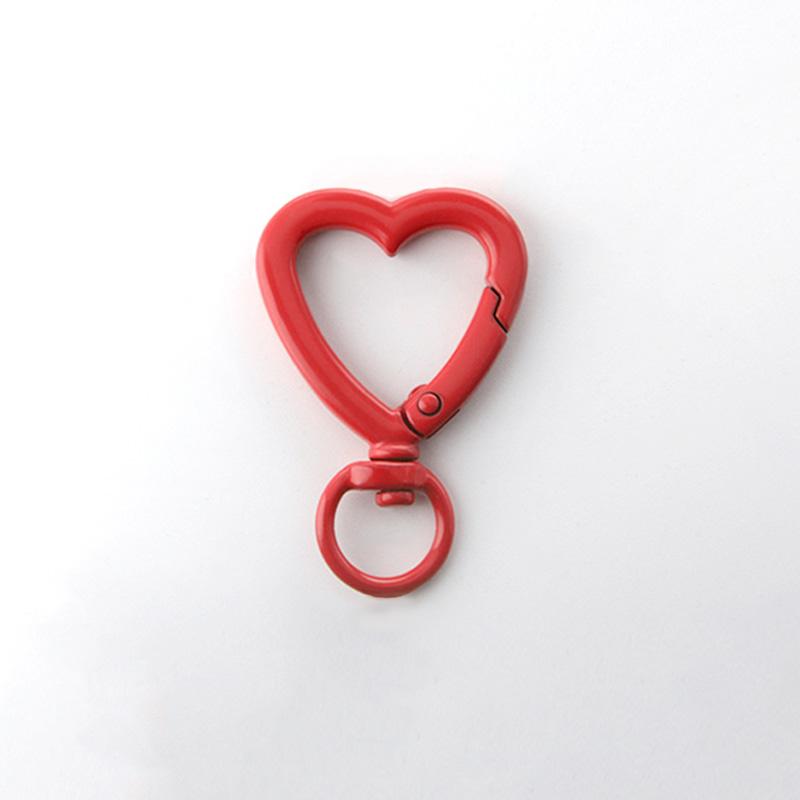 

5 шт. Брелок Пружинна Пряжка DIY Аксесуари Гачки для Брелока Металевий Кольоровий Брелок у Формі Серця Застібки-Лобстери червоний