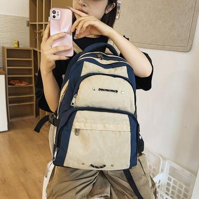 New Nylon Retro Outdoor Sports Travel Backpack College Student Computer Bag Junior High School Student Schoolbag