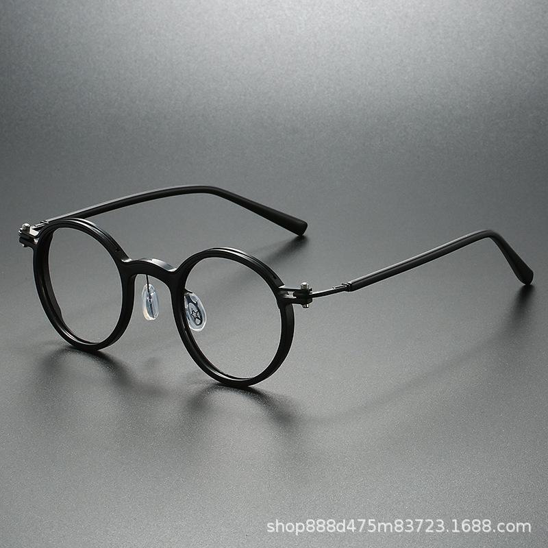 2025 New Retro Fashion Reading Mirror Men's Classic Round Frame Punk Metal Anti Blue Light Presbyopia Glasses