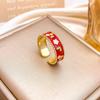 New Versatile Floral Open Ring Colorful Does Not Fade Enamel Ring Alloy Oil-drop Vintage Jewelry Party